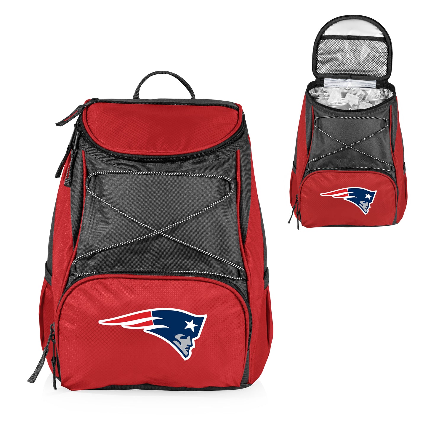 New England Patriots - PTX Backpack Cooler, (Red with Gray Accents)