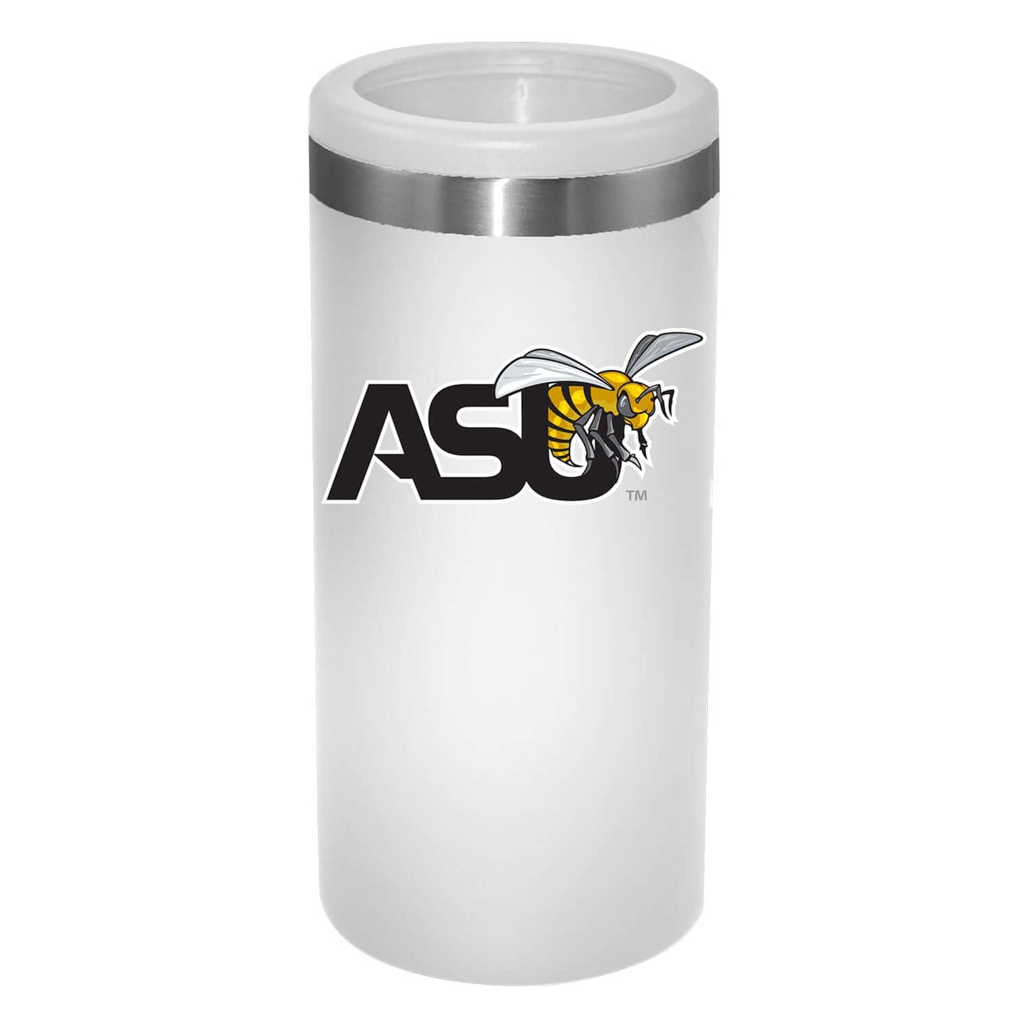 12oz White Slim Can Holder | Alabama State Hornets