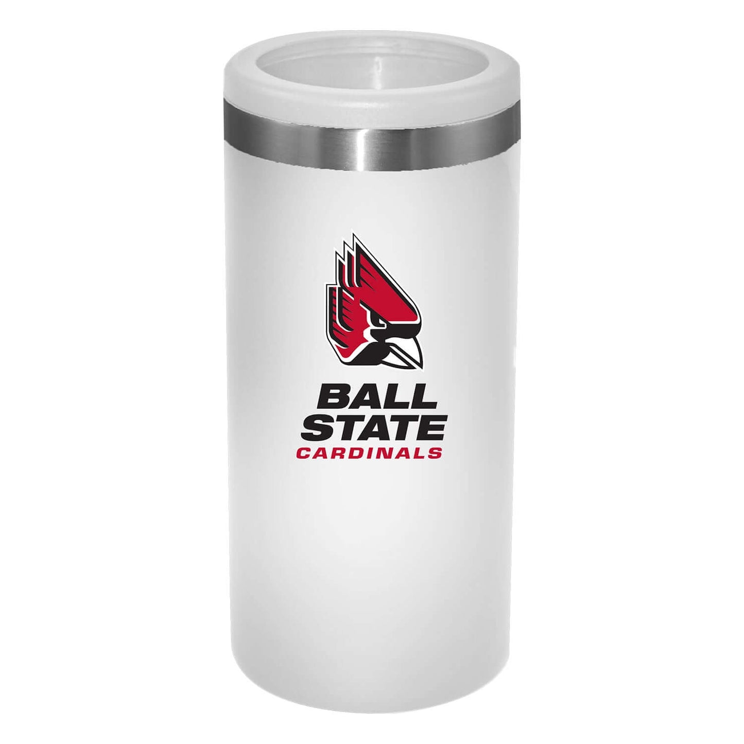 12oz White Slim Can Holder | Ball State Cardinals