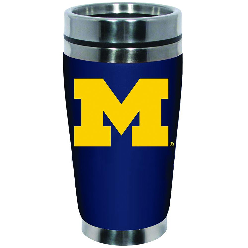16oz Stainless Steel Travel Mug with Neoprene Wrap | Michigan University