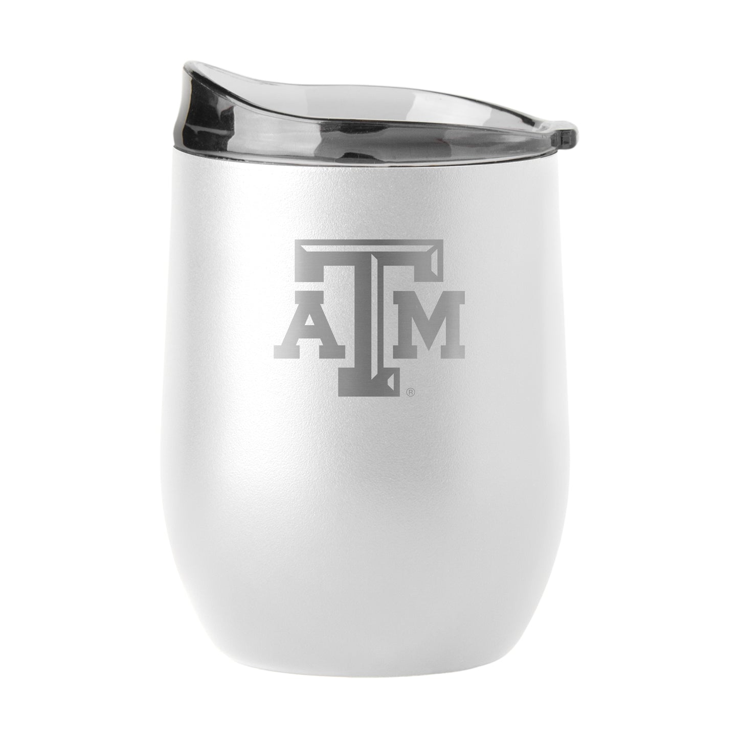 Texas A&M 16oz White Etch Powder Coat Curved Bev