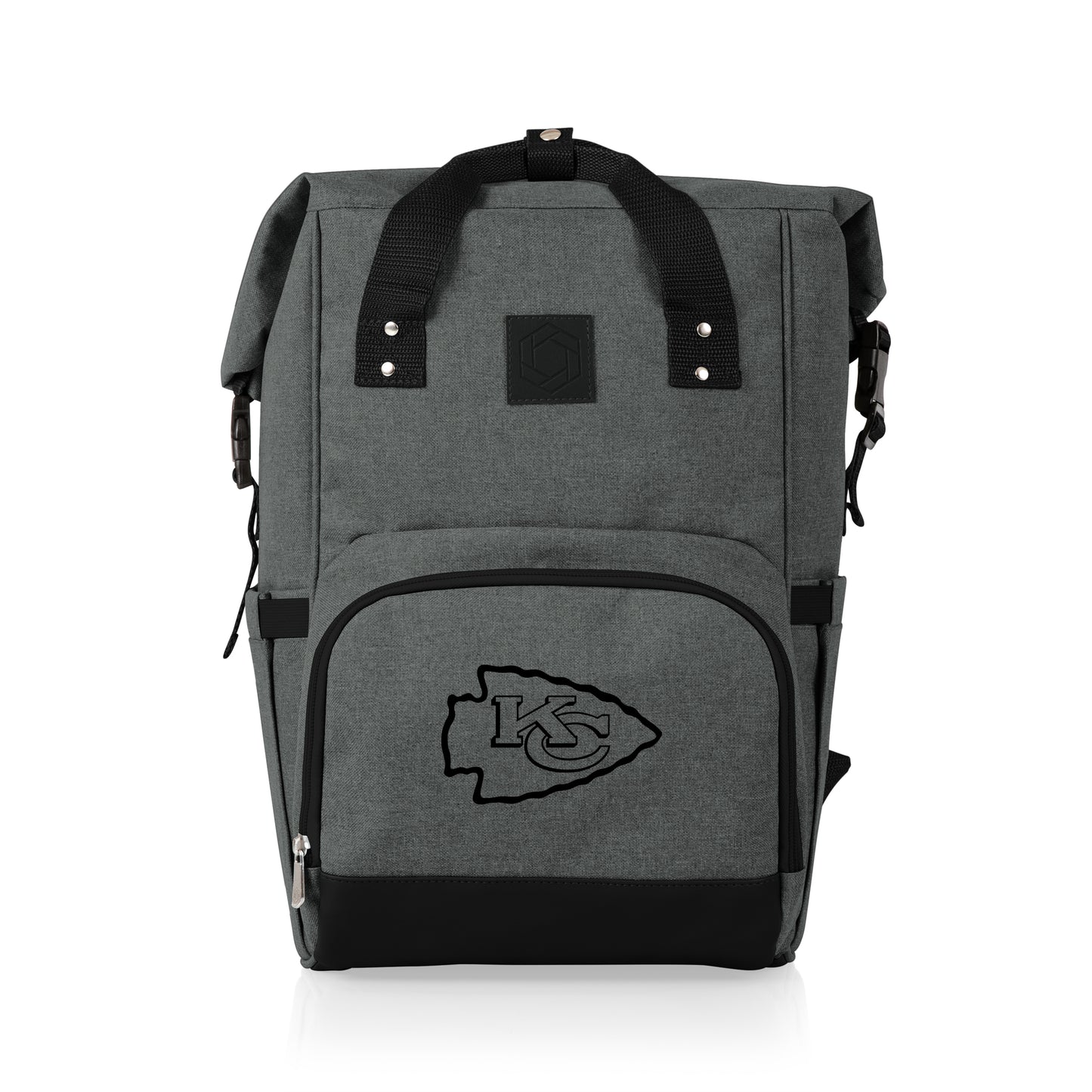 Kansas City Chiefs - On The Go Roll-Top Cooler Backpack, (Heathered Gray)