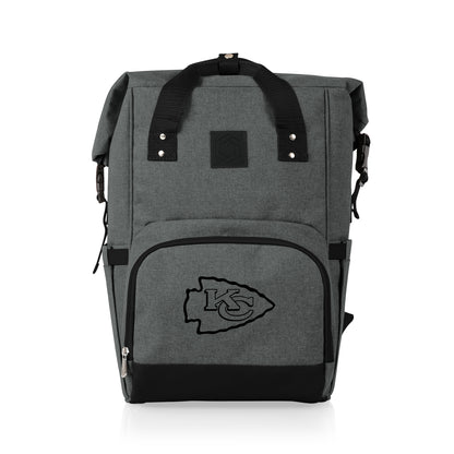 Kansas City Chiefs - On The Go Roll-Top Cooler Backpack, (Heathered Gray)