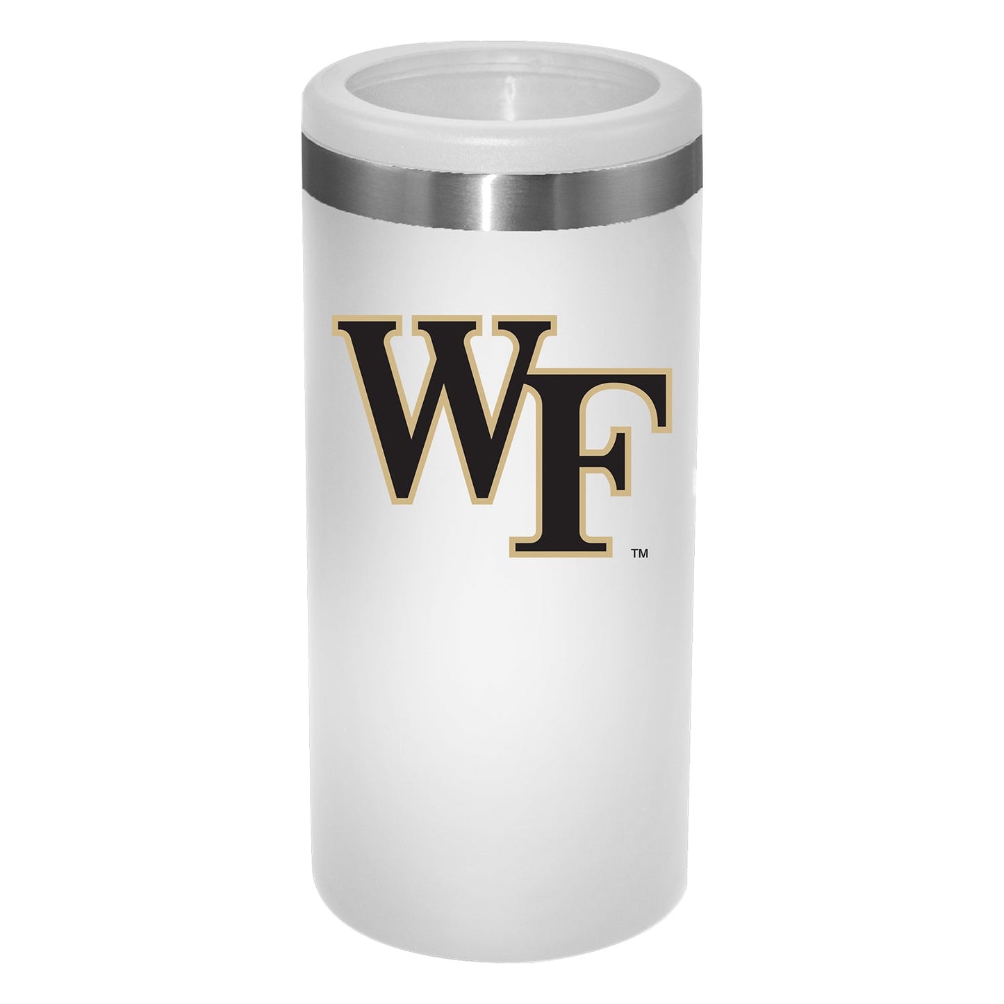 12oz White Slim Can Holder | Wake Forest Demon Deacons