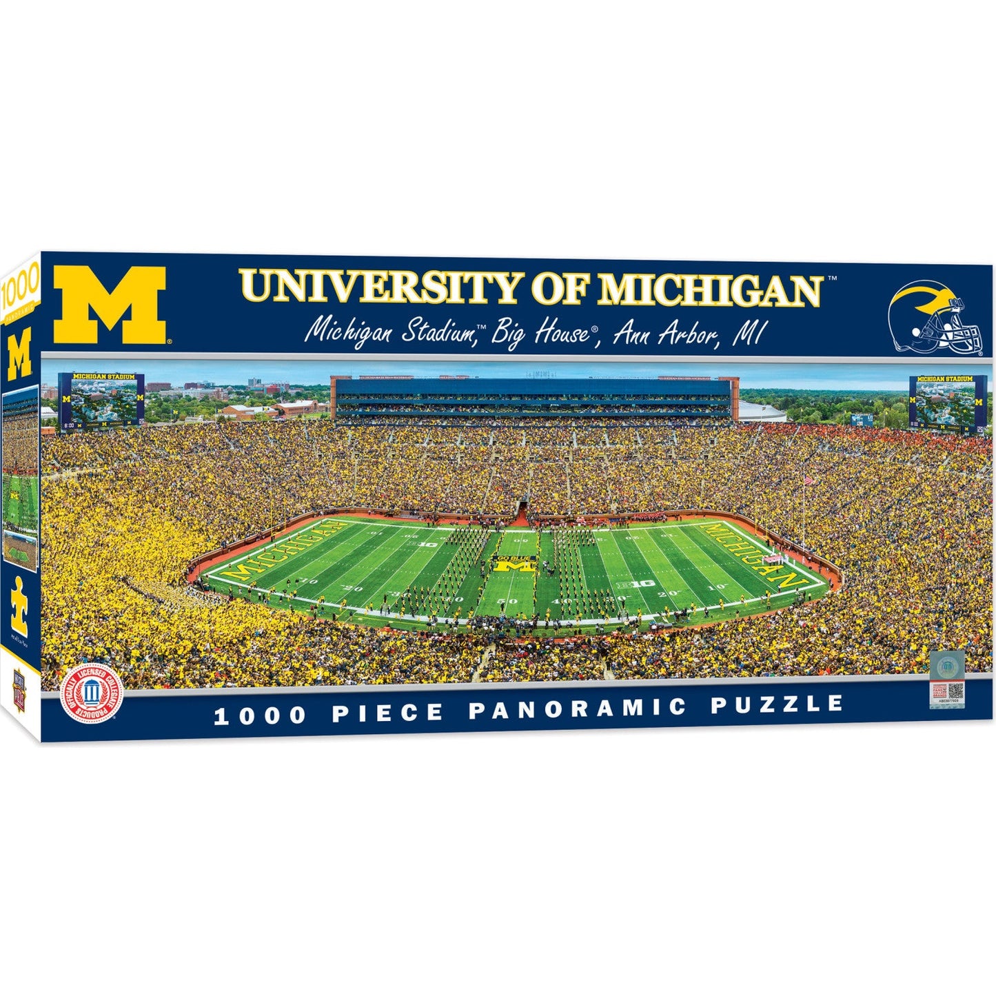 Michigan Wolverines - 1000 Piece Panoramic Jigsaw Puzzle - Center View