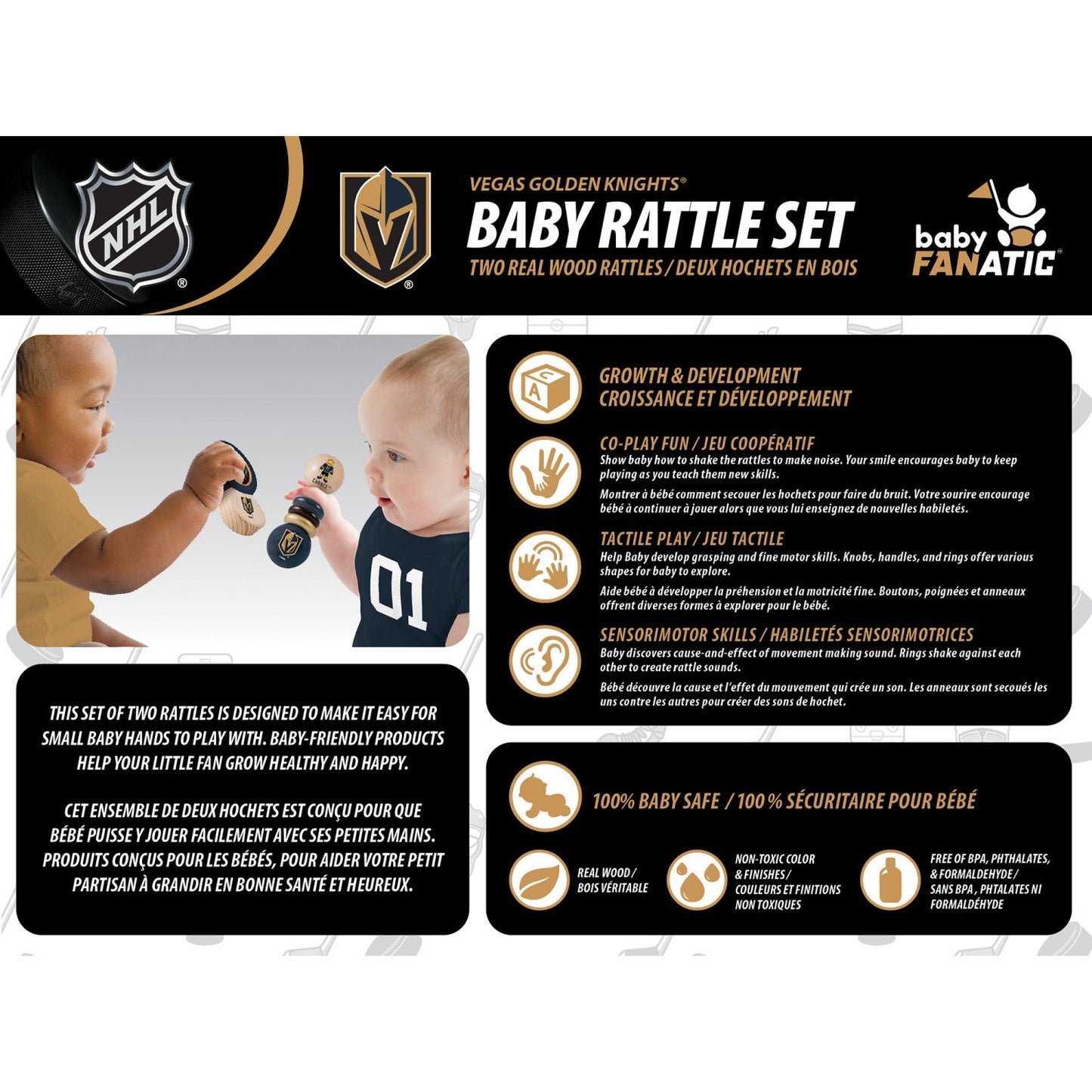 Las Vegas Golden Knights - Baby Rattles 2-Pack