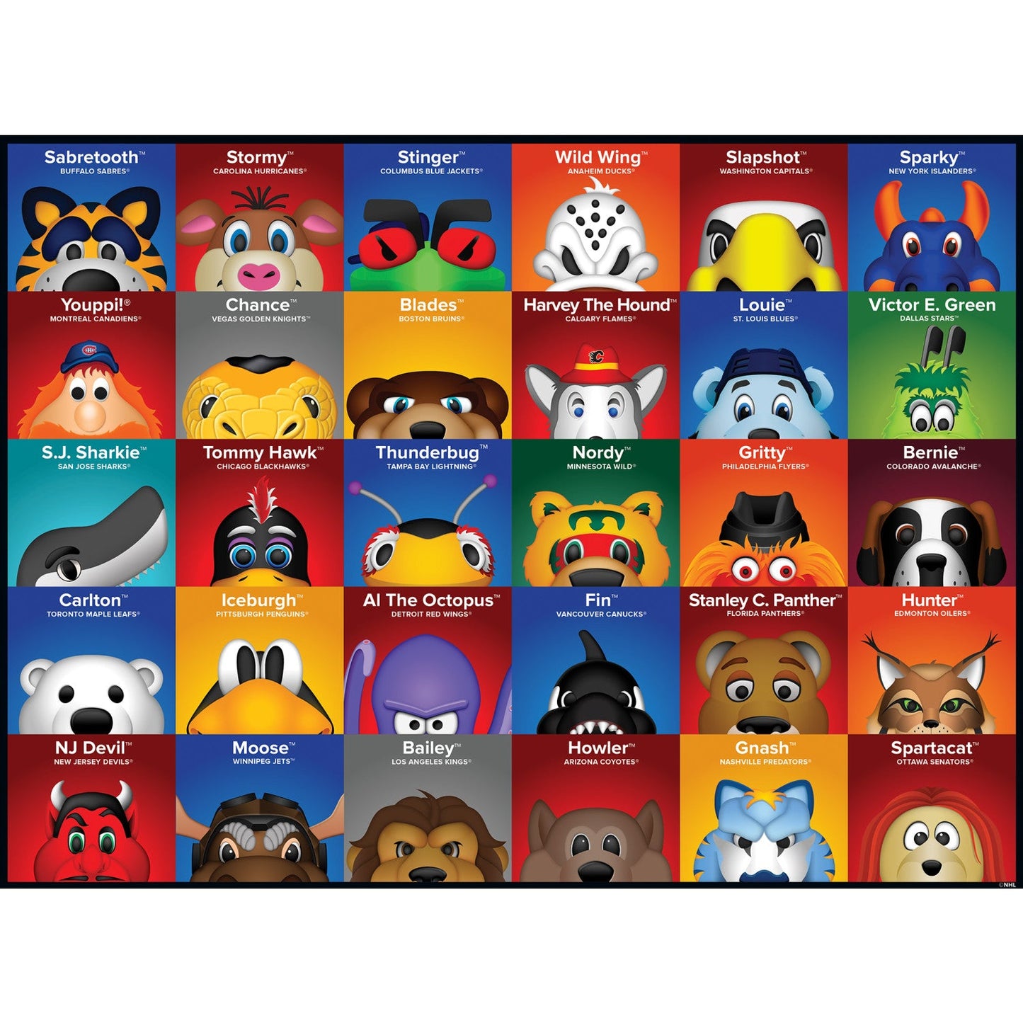 NHL Mascots 100 Piece Jigsaw Puzzle