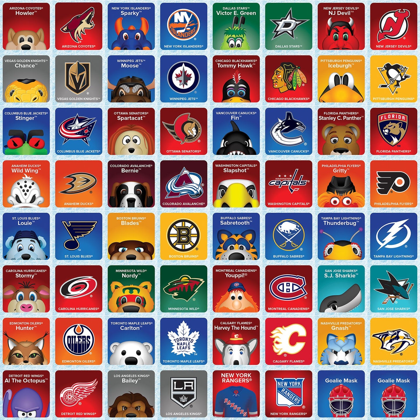 NHL Mascots Matching Game