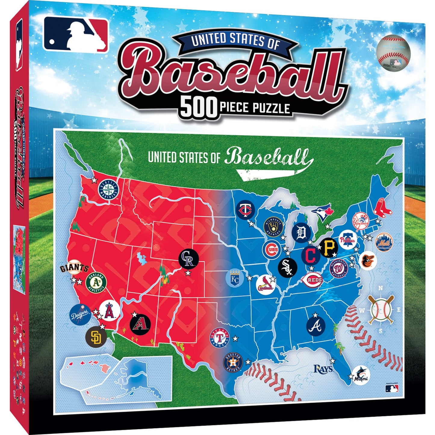 MLB - League Map 500 Piece Jigsaw Puzzle