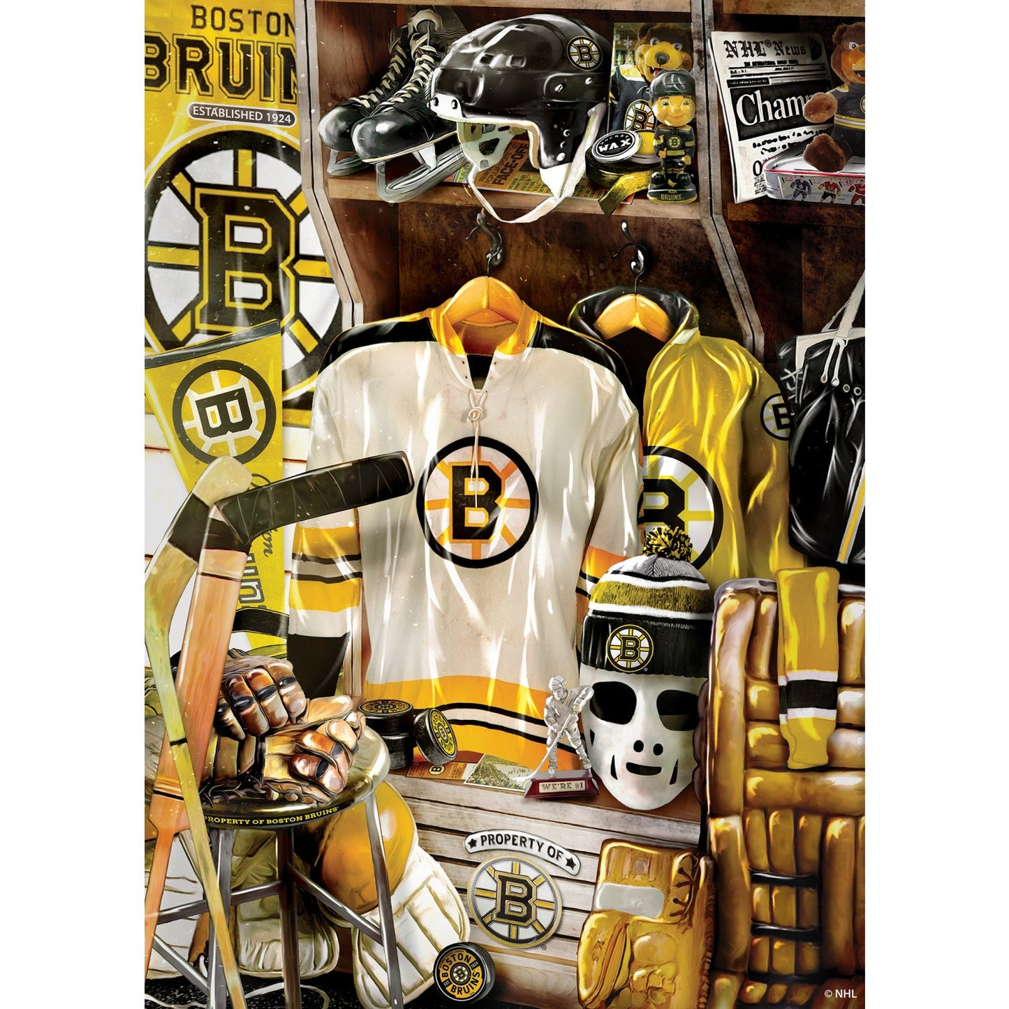 Boston Bruins - Locker Room 500 Piece Jigsaw Puzzle