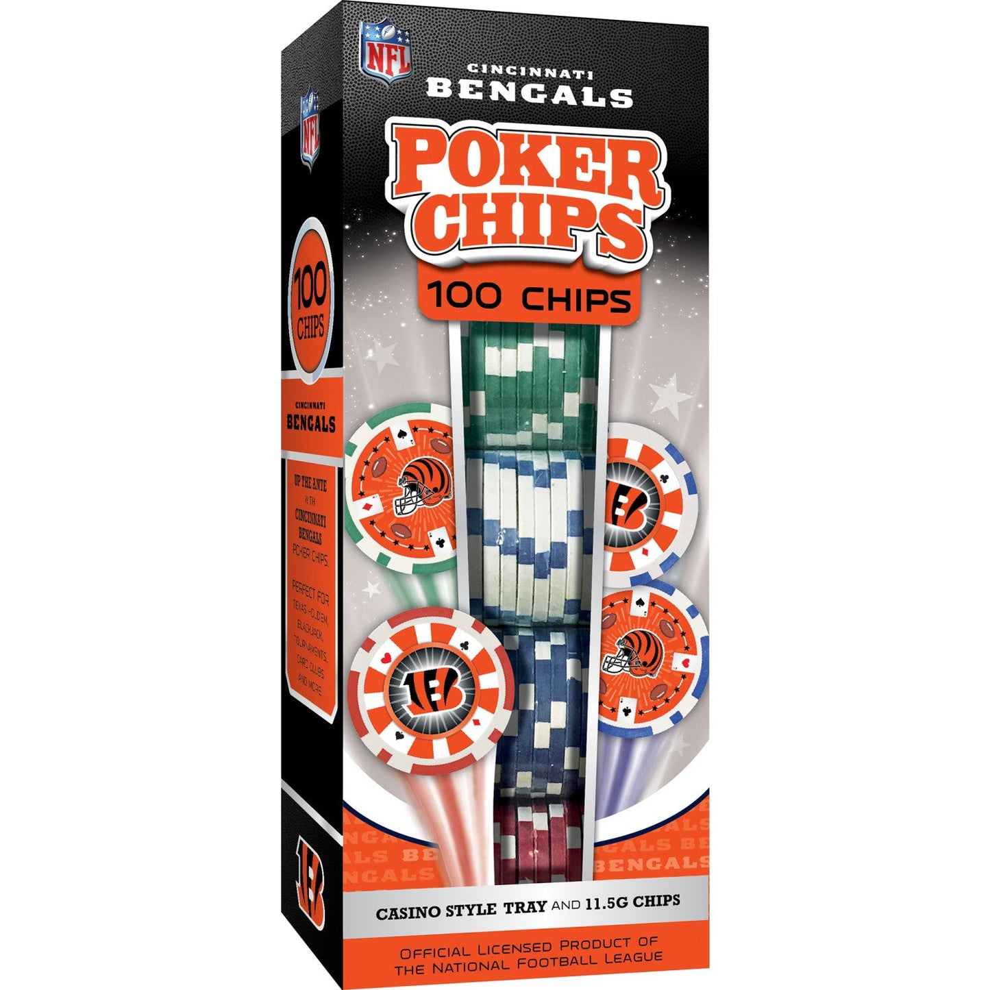 Cincinnati Bengals 100 Piece Poker Chips