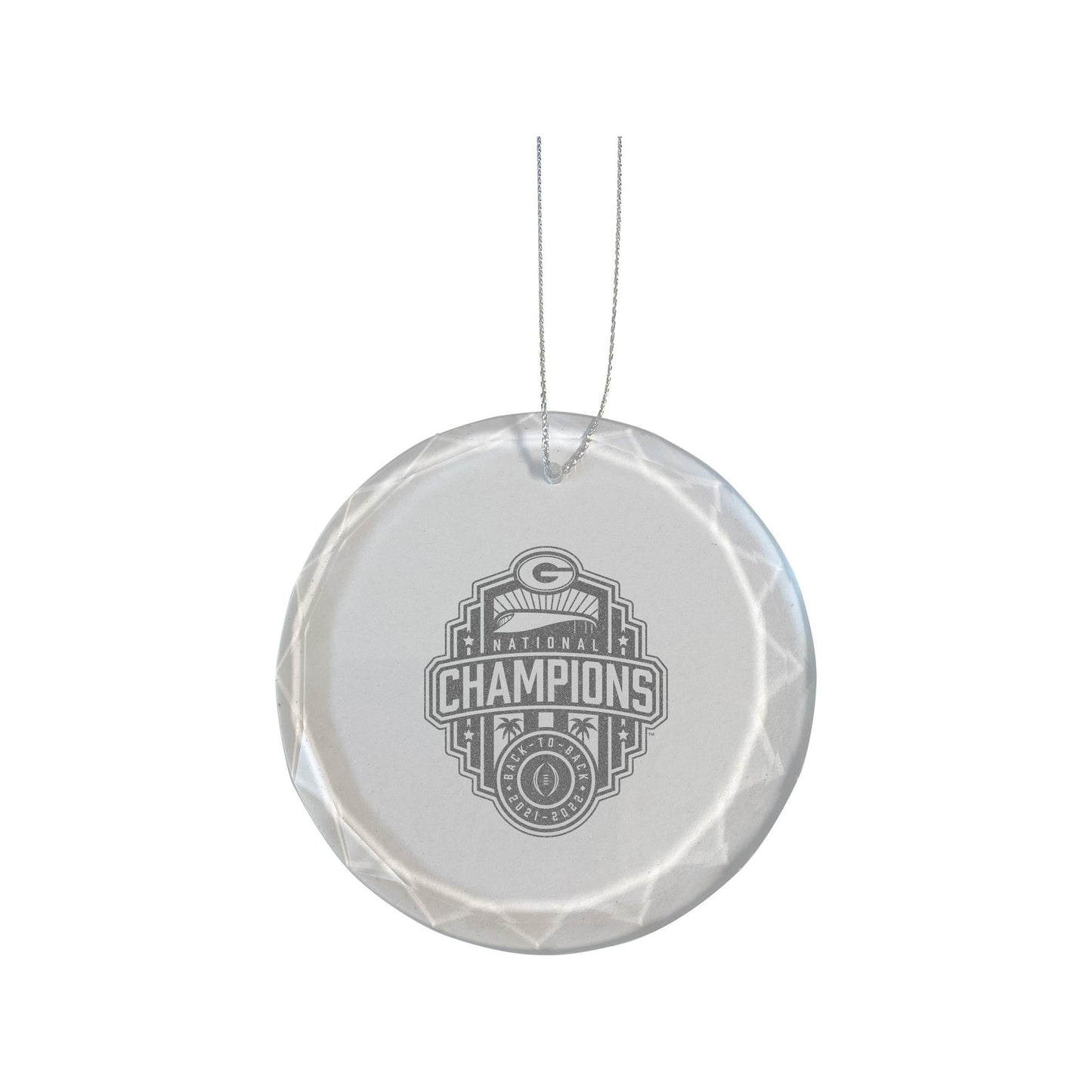 3.5" Etched Round Glass Ornament | 2022 National Champion Georgia Bulldogs