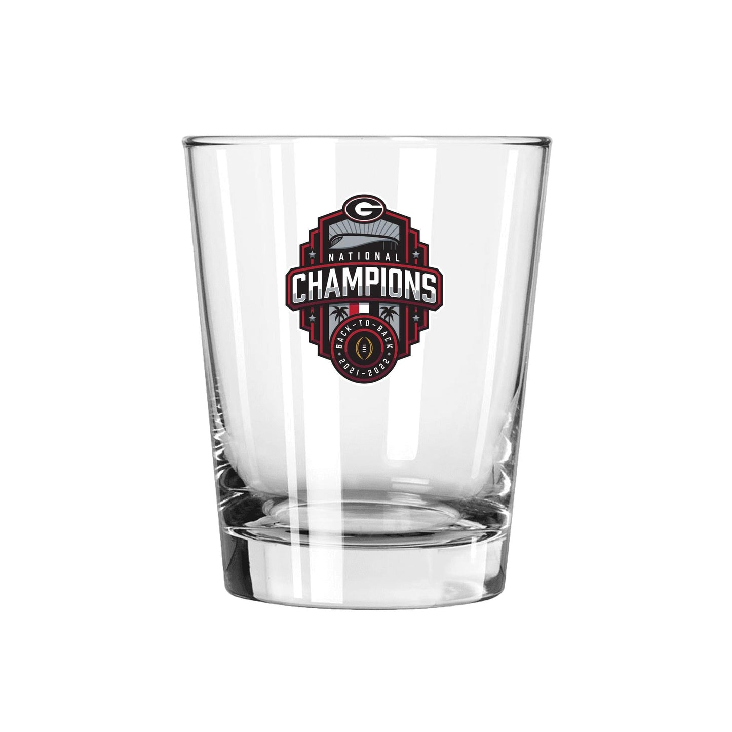 15oz Direct Print Double Old Fashioned Glass | 2022 National Champion Georgia Bulldogs