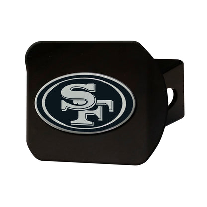 San Francisco 49ers Black Metal Hitch Cover with Metal Chrome 3D Emblem