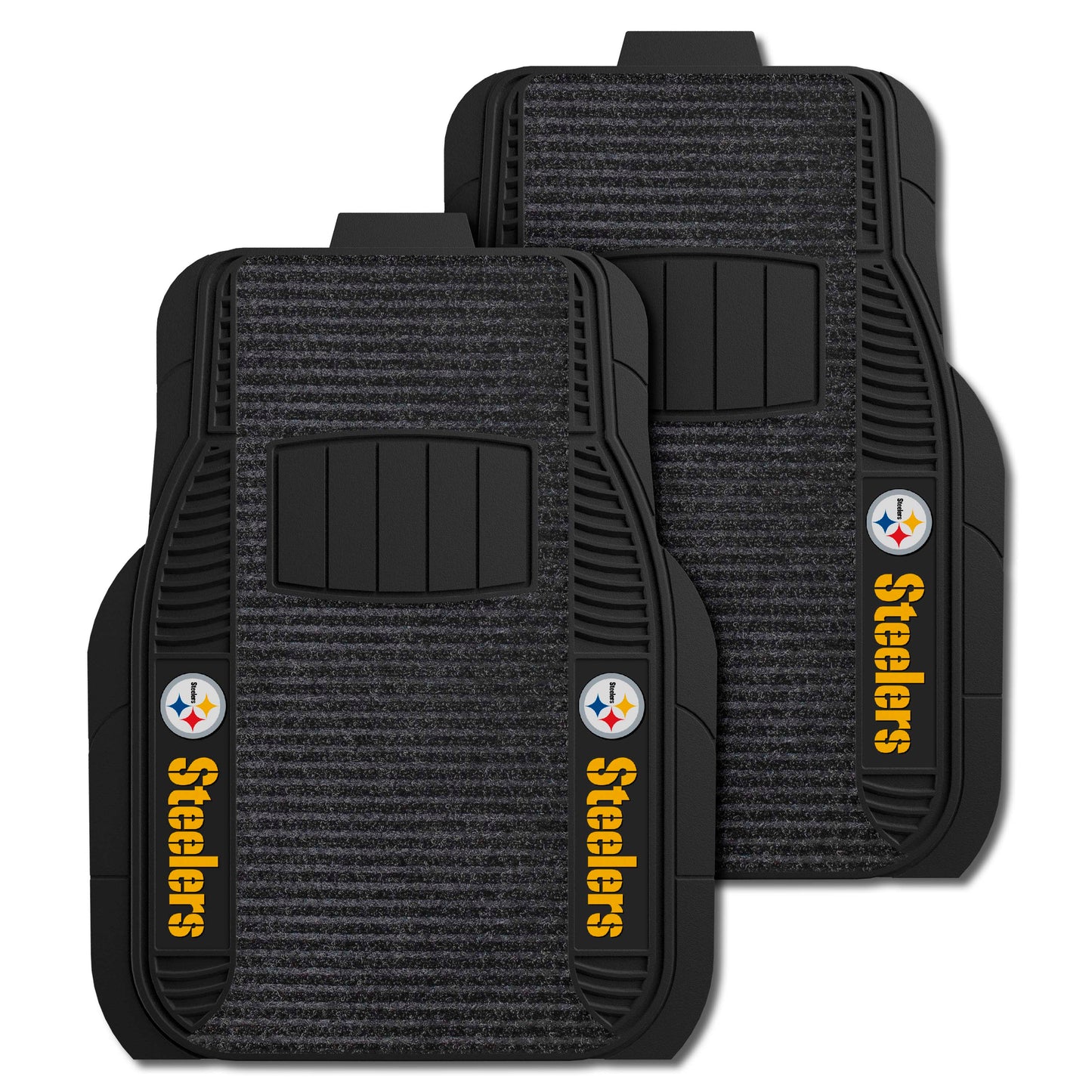 Pittsburgh Steelers 2 Piece Deluxe Car Mat Set - "Steelers" Logo & "Steelers" Wordmark