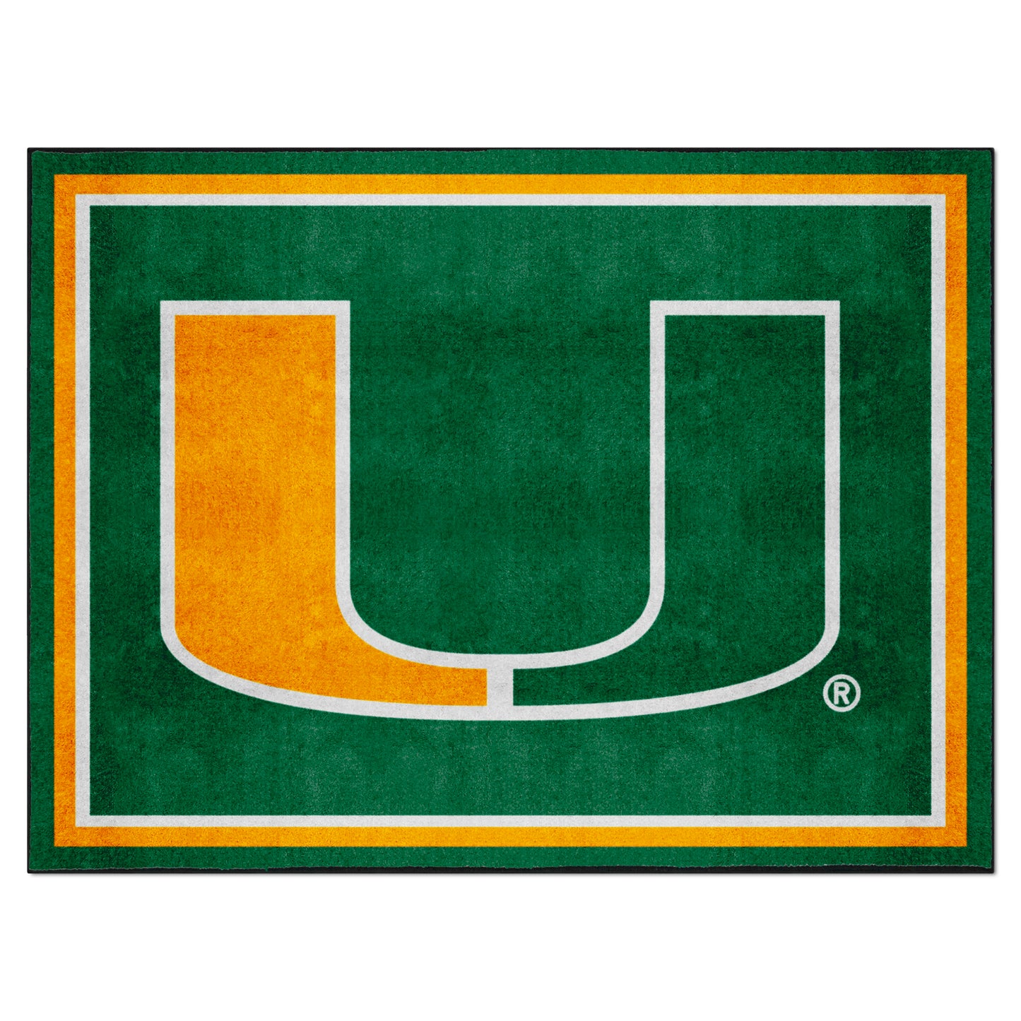 Miami Hurricanes 8ft. x 10 ft. Plush Area Rug - U Primary Logo