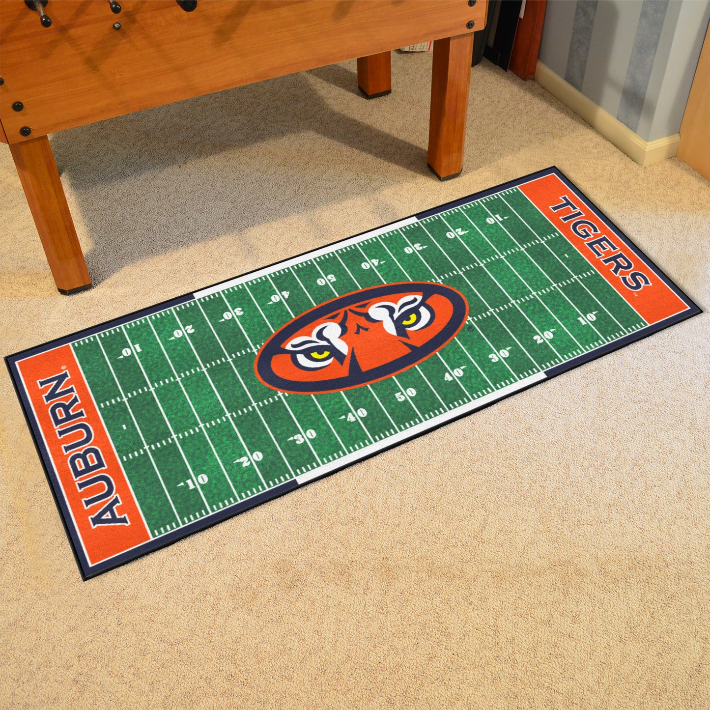 Auburn Tigers Field Runner Mat - 30in. x 72in. - Tiger Eyes Secondary Logo