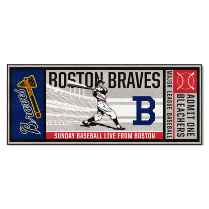 Boston Braves Ticket Runner Rug - 30in. x 72in. - Retro Collection, 1946 Boston Braves