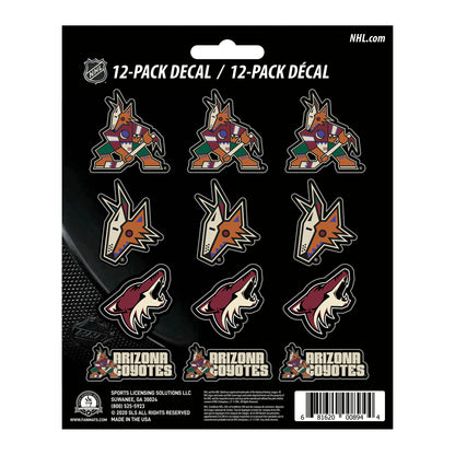 Arizona Coyotes 12 Count Mini Decal Sticker Pack