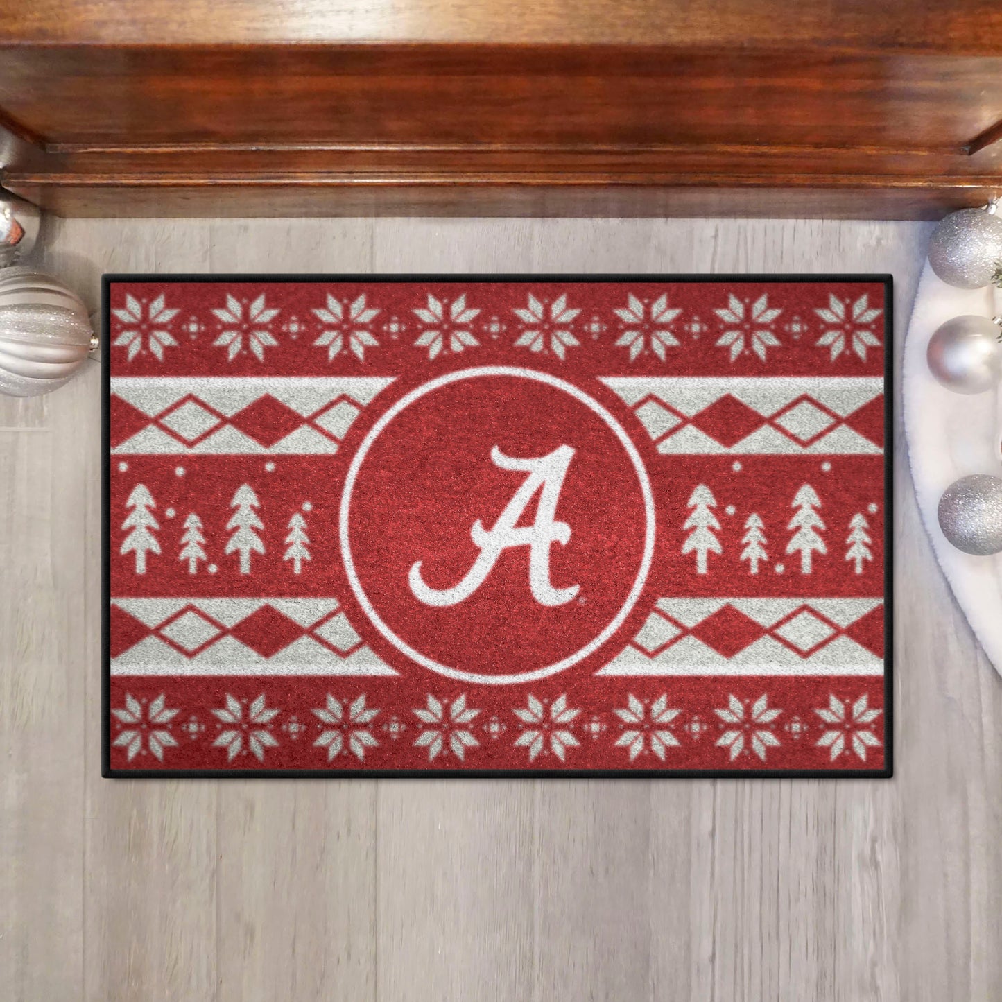 Alabama Crimson Tide Holiday Sweater Starter Mat Accent Rug - 19in. x 30in.