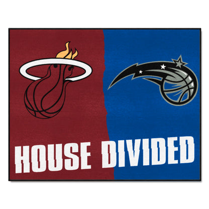 NBA House Divided -Miami Heat / Orlando Magic House Divided Rug - 34 in. x 42.5 in.