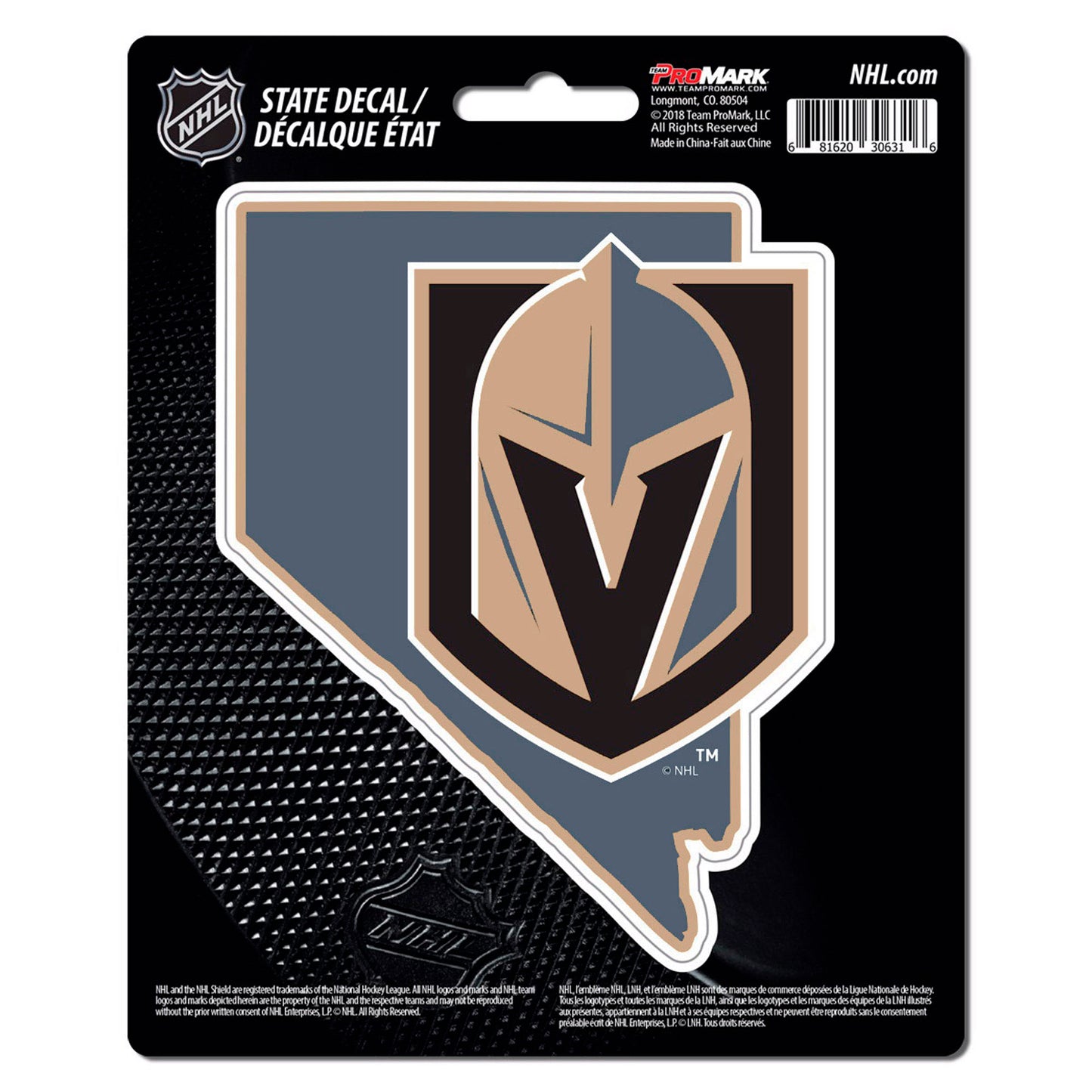 Vegas Golden Knights Team State Shape Decal Sticker