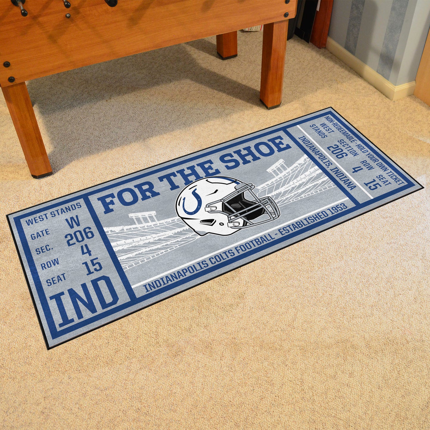 Indianapolis Colts Ticket Runner Rug - 30in. x 72in.