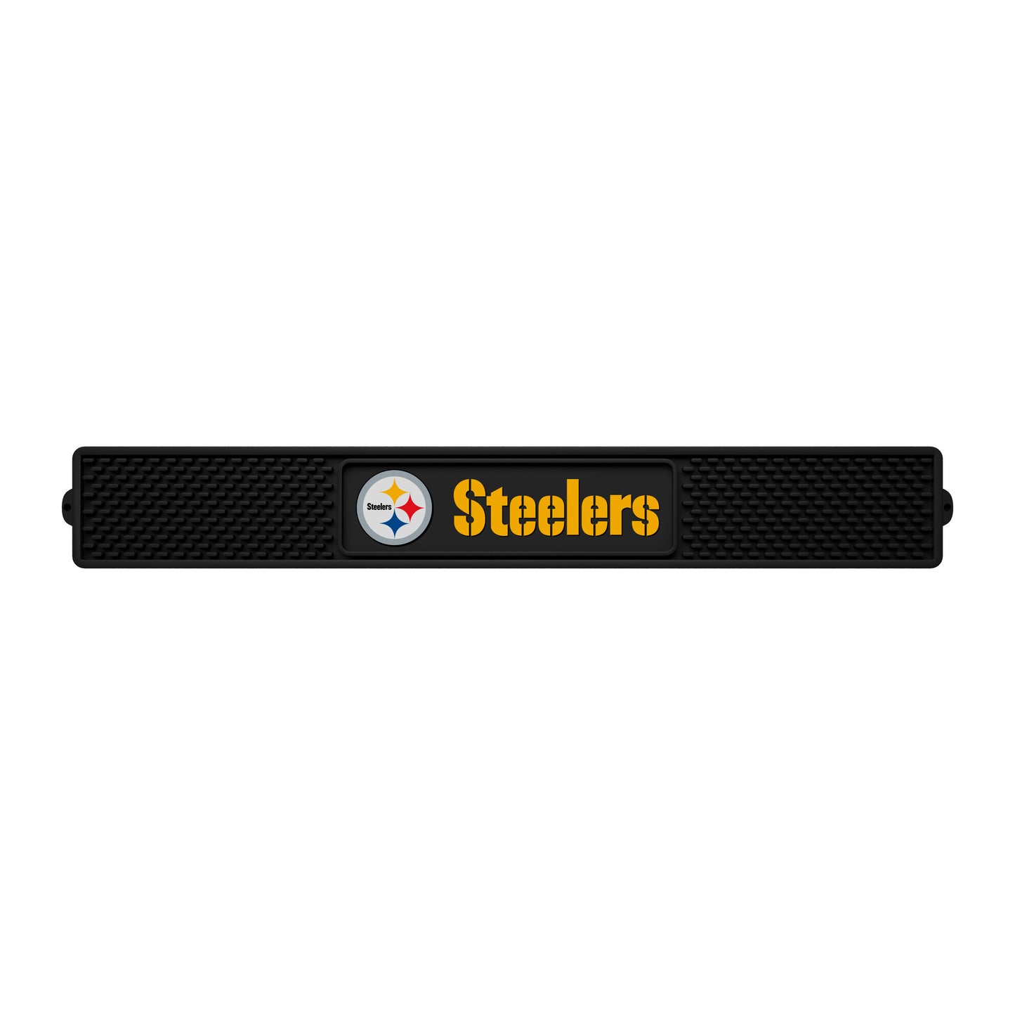 Pittsburgh Steelers Bar Drink Mat - 3.25in. x 24in. - "Steelers" Logo & "Steelers" Wordmark