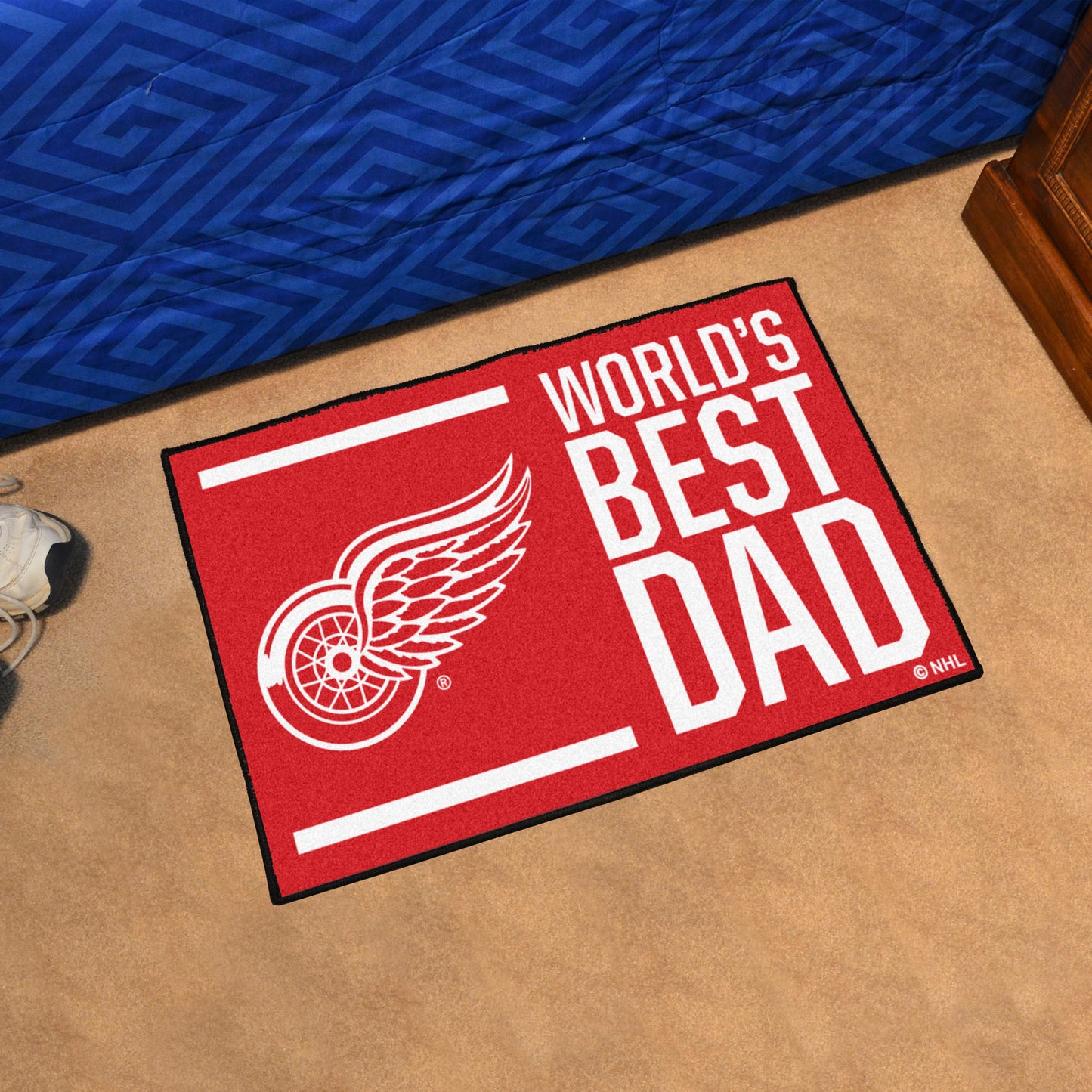 Detroit Red Wings Starter Mat Accent Rug - 19in. x 30in. World's Best Dad Starter Mat