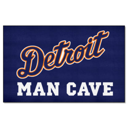 Detroit Tigers Man Cave Ulti-Mat Rug - 5ft. x 8ft. - Detroit Script Alternate Logo