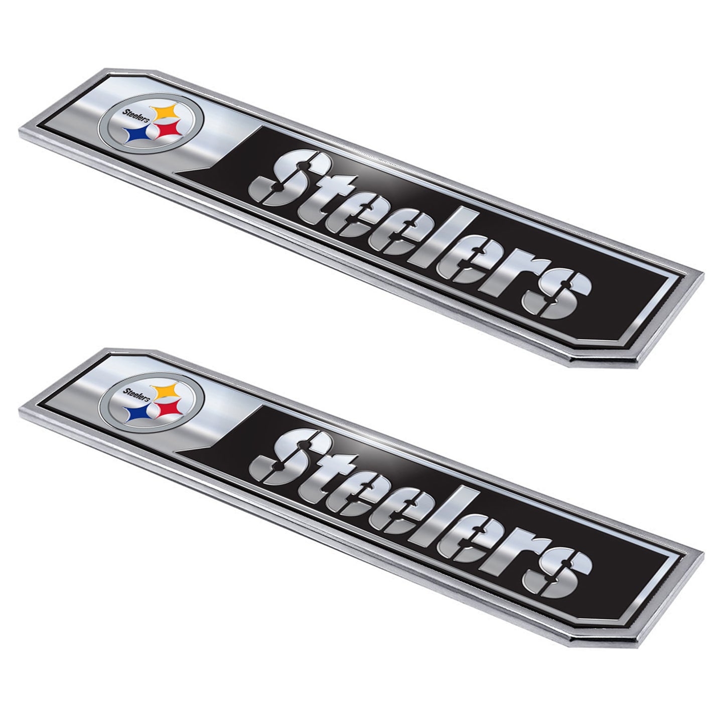 Pittsburgh Steelers 2 Piece Heavy Duty Aluminum Embossed Truck Emblem Set