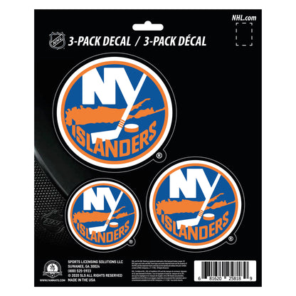 New York Islanders 3 Piece Decal Sticker Set