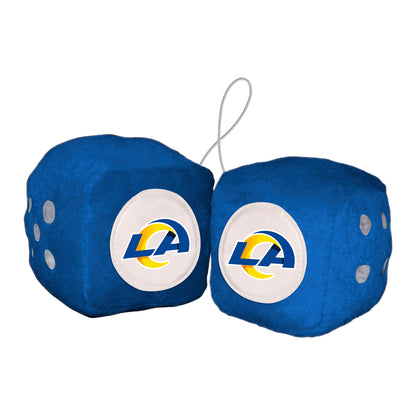 Los Angeles Rams Team Color Fuzzy Dice Décor 3" Set