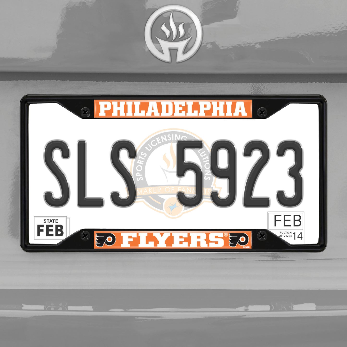 Philadelphia Flyers Metal License Plate Frame Black Finish