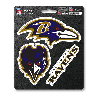 Baltimore Ravens 3 Piece Decal Sticker Set
