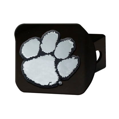 Clemson Tigers Black Metal Hitch Cover with Metal Chrome 3D Emblem