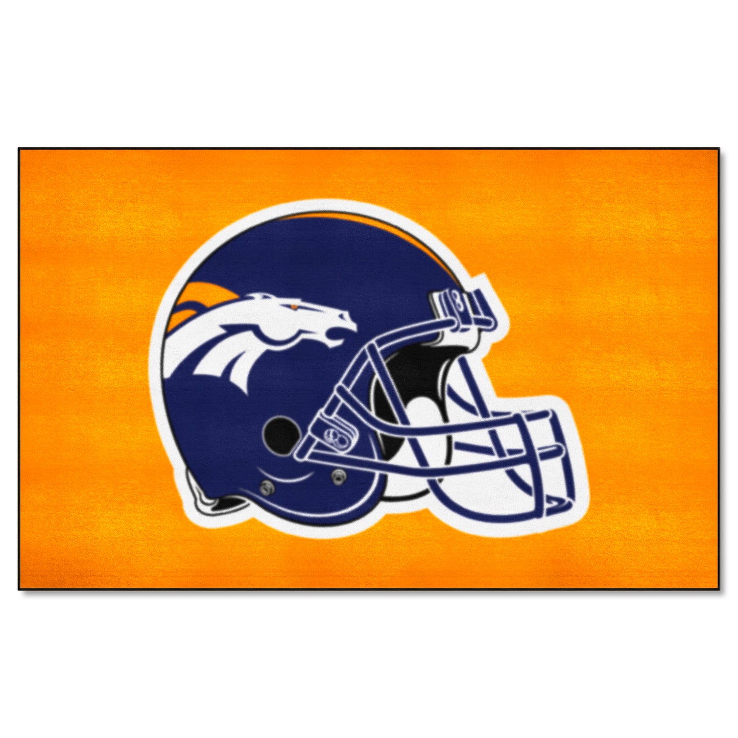 Denver Broncos Ulti-Mat Rug - 5ft. x 8ft. - Broncos Helmet Logo, Orange