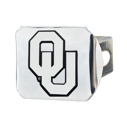 Oklahoma Sooners Chrome Metal Hitch Cover with Chrome Metal 3D Emblem