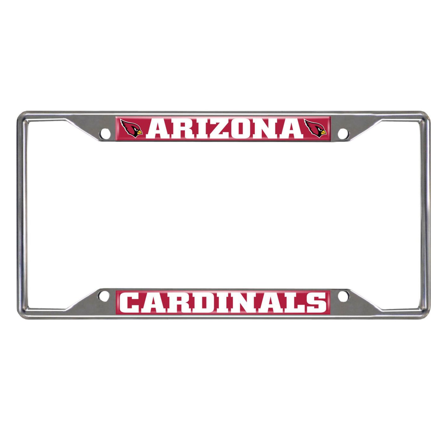 Arizona Cardinals Chrome Metal License Plate Frame, 6.25in x 12.25in