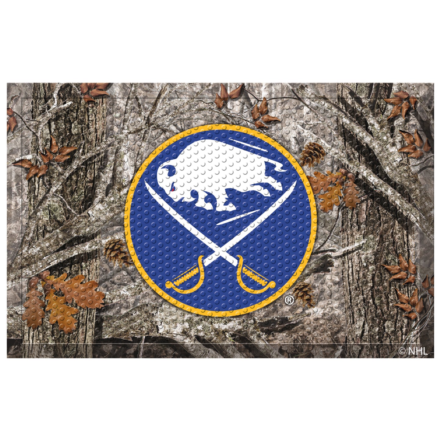 Buffalo Sabres Rubber Scraper Door Mat, Camo Color