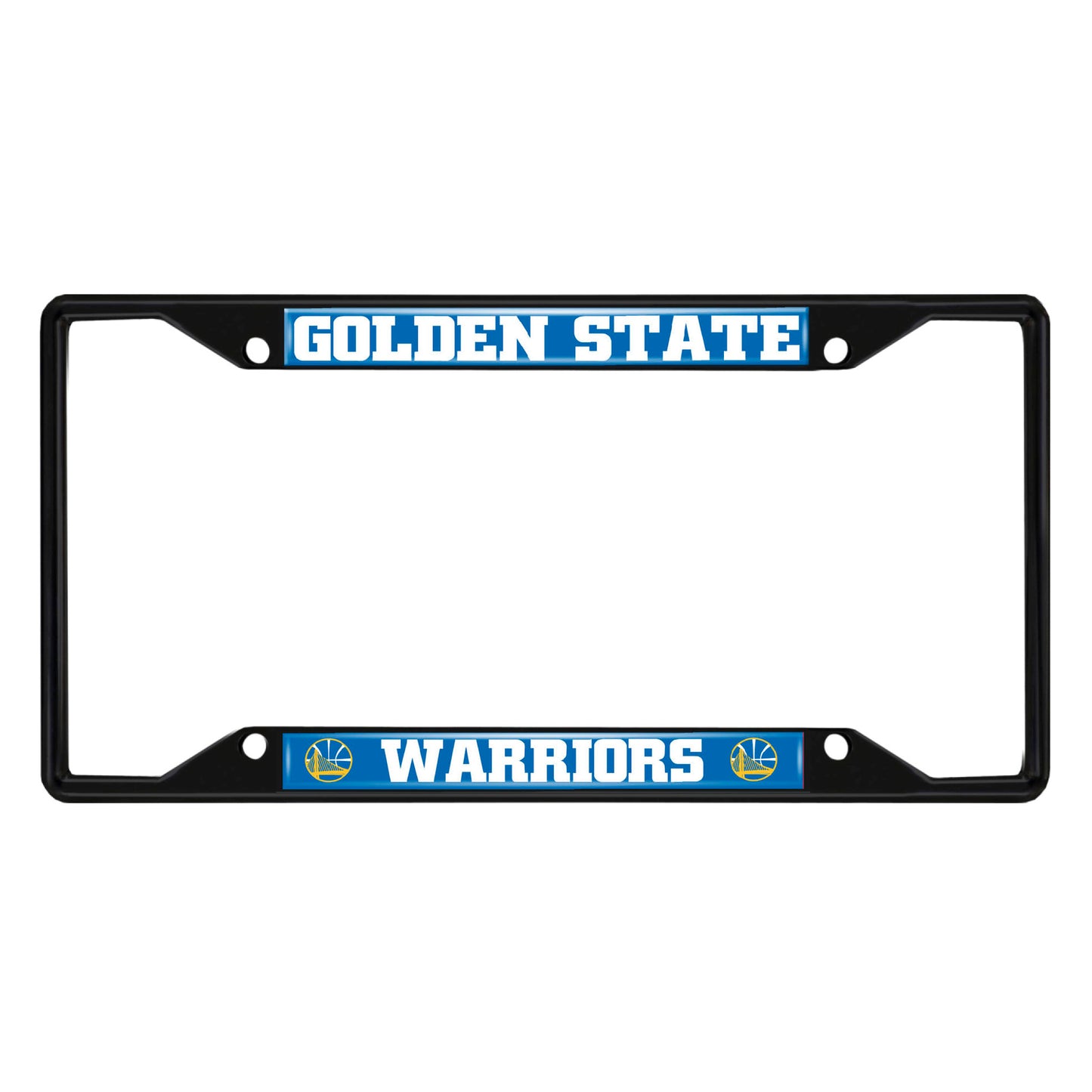 Golden State Warriors Metal License Plate Frame Black Finish