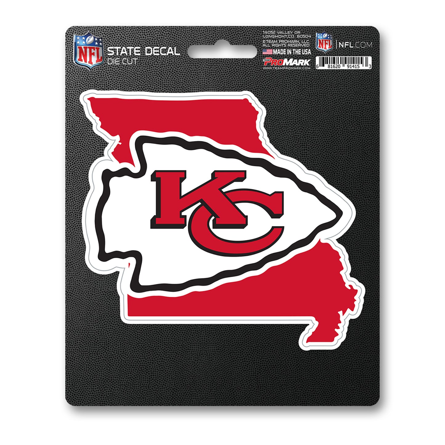 Kansas City Chiefs Team State Shape Decal Sticker
