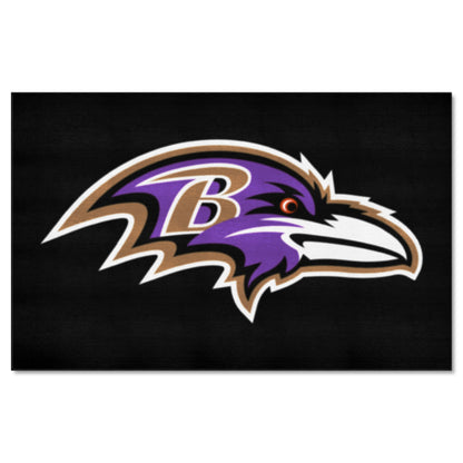 Baltimore Ravens Ulti-Mat Rug - 5ft. x 8ft. - Black