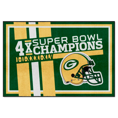 Green Bay Packers Dynasty 5ft. x 8ft. Plush Area Rug