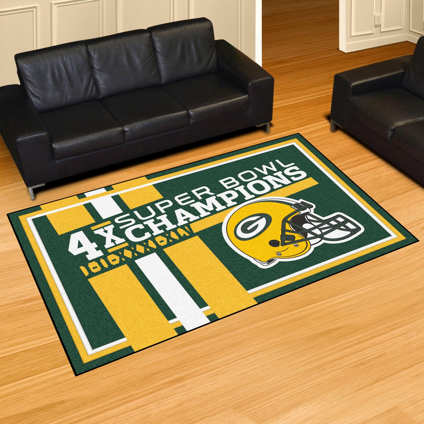 Green Bay Packers Dynasty 5ft. x 8ft. Plush Area Rug