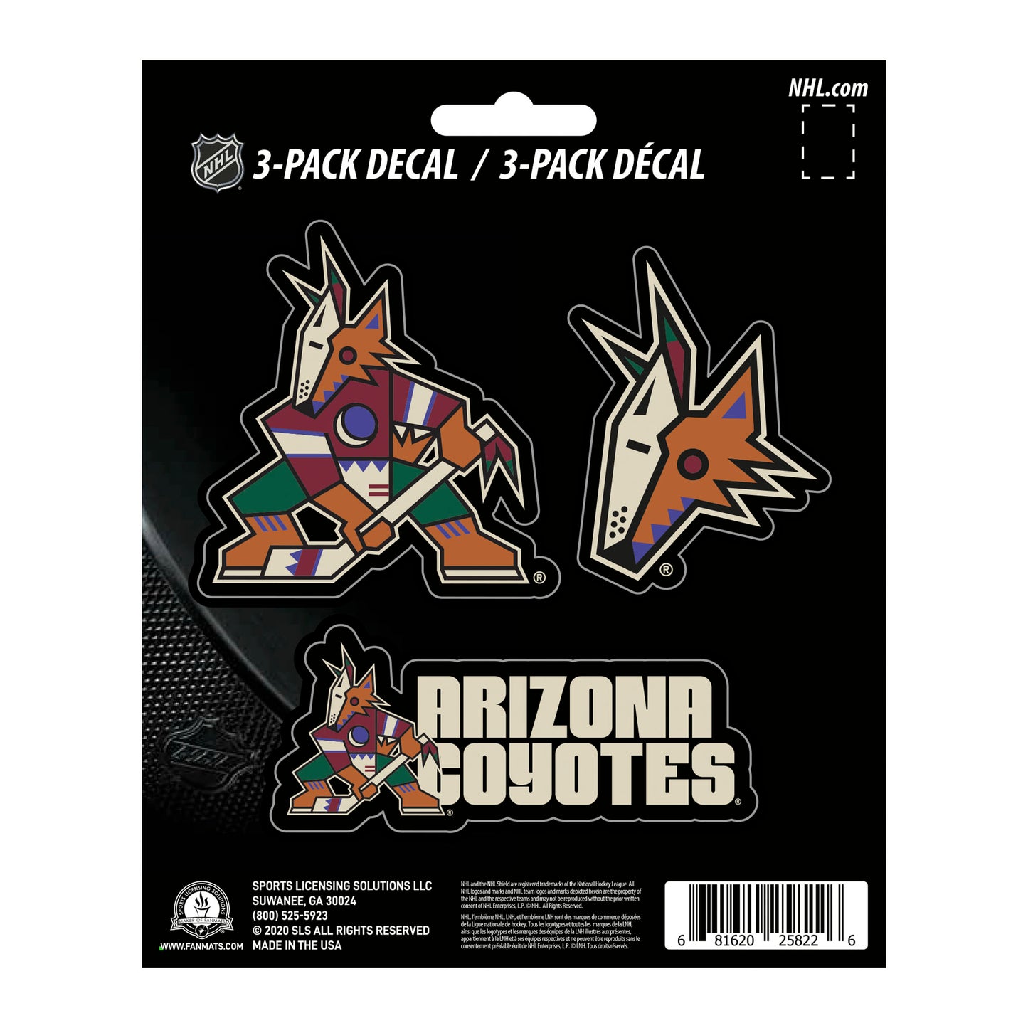 Arizona Coyotes 3 Piece Decal Sticker Set