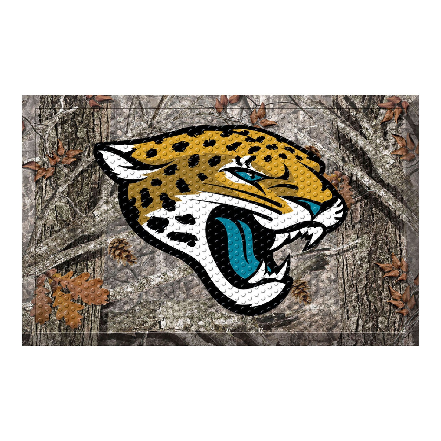 Jacksonville Jaguars Rubber Scraper Door Mat, Camo Color