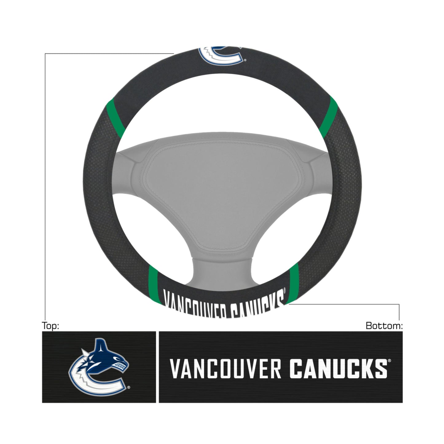 Vancouver Canucks Embroidered Steering Wheel Cover