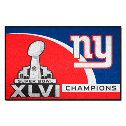 New York Giants 2012 Super Bowl XLVI Champions Starter Mat Accent Rug - 19in. x 30in.