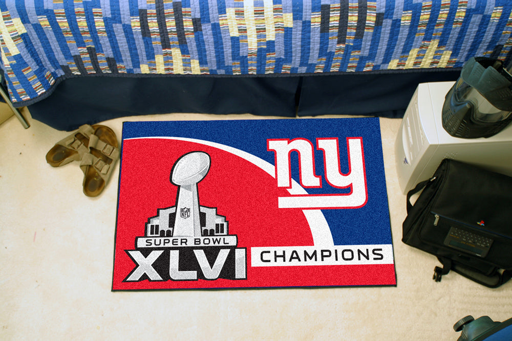 New York Giants 2012 Super Bowl XLVI Champions Starter Mat Accent Rug - 19in. x 30in.